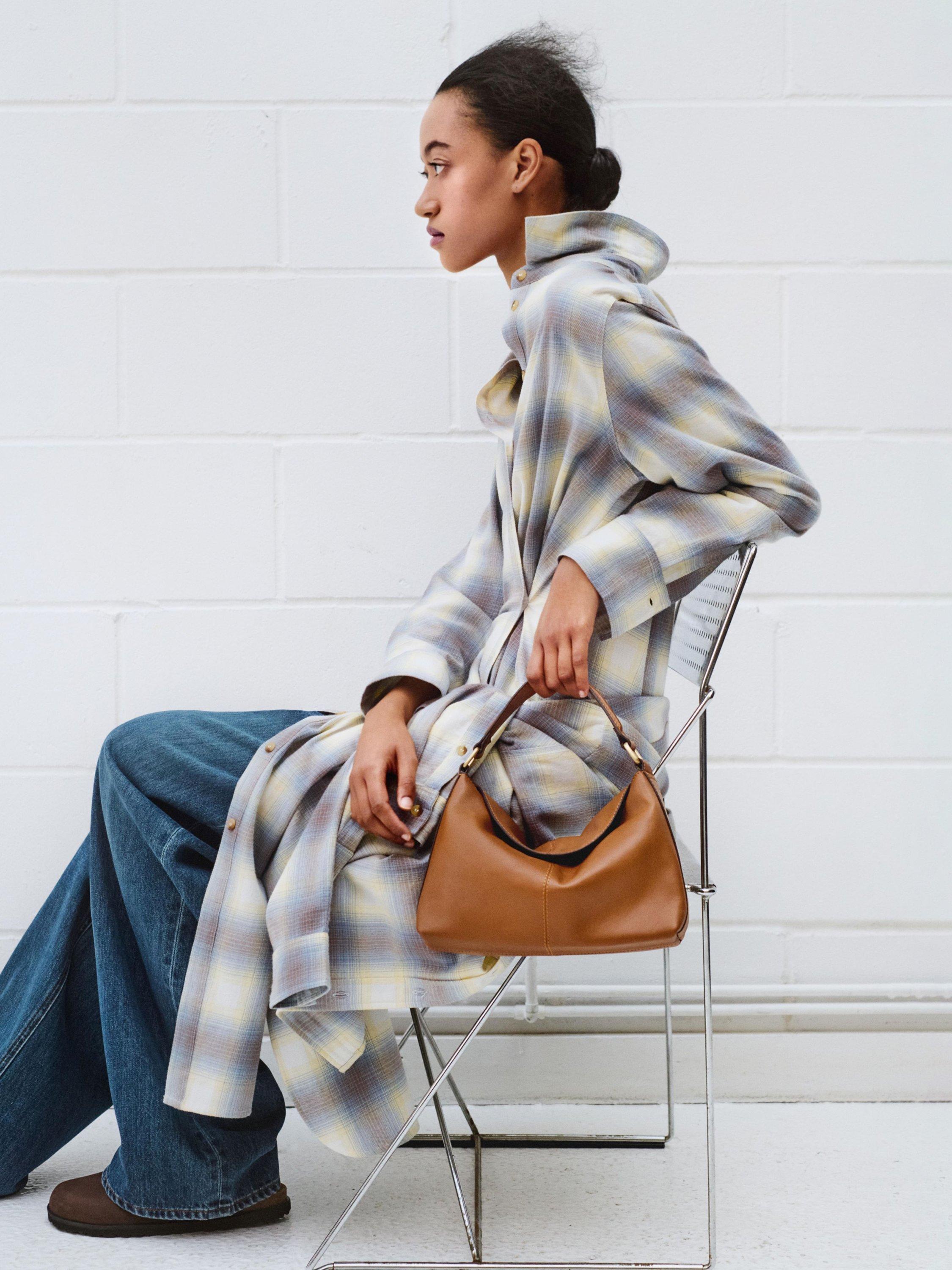 Product image 1 of 6, which shows HUSH Aida Check Midi Shirt Dress, Multi, 6