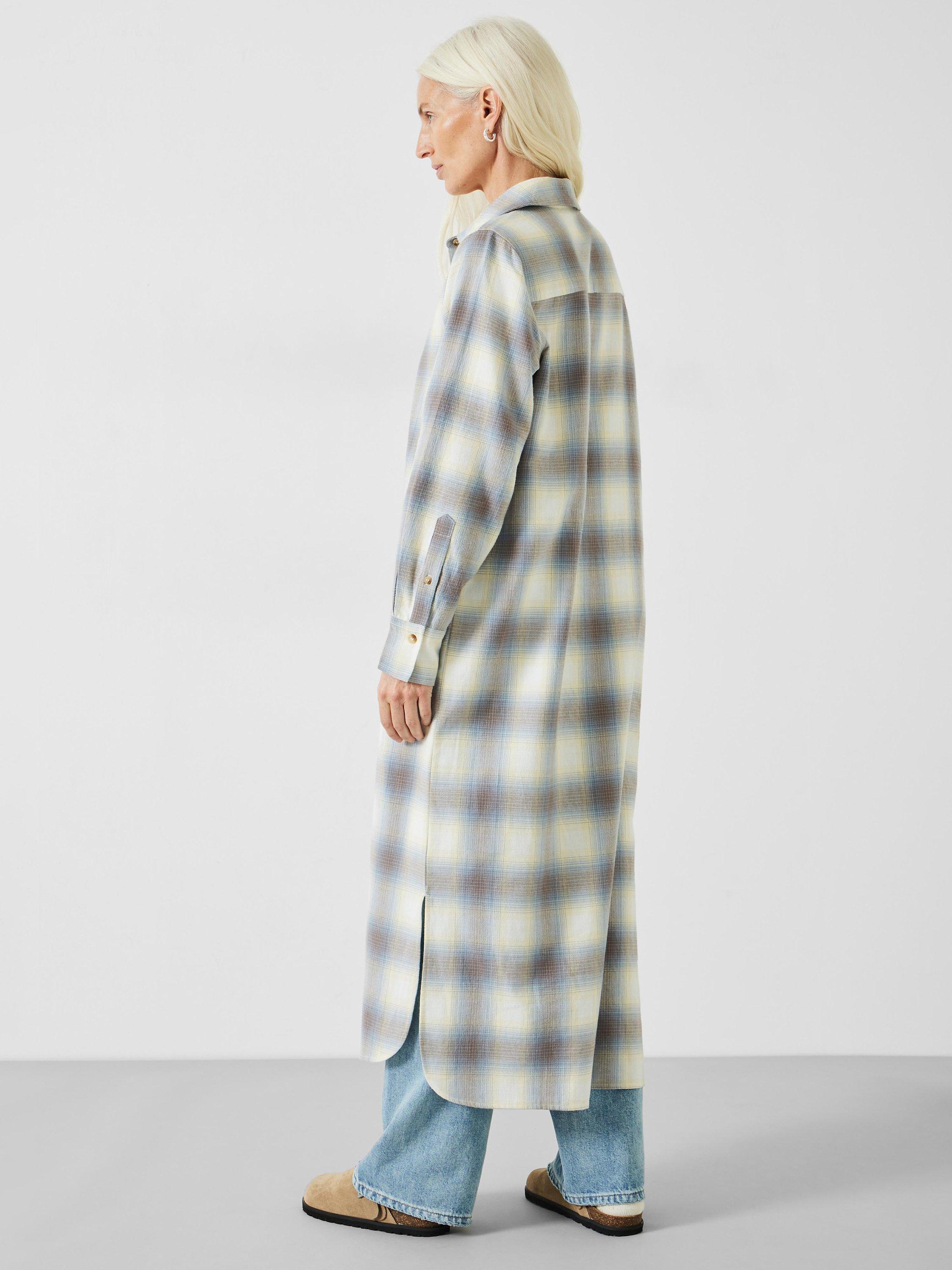 Product image 5 of 6, which shows HUSH Aida Check Midi Shirt Dress, Multi, 6