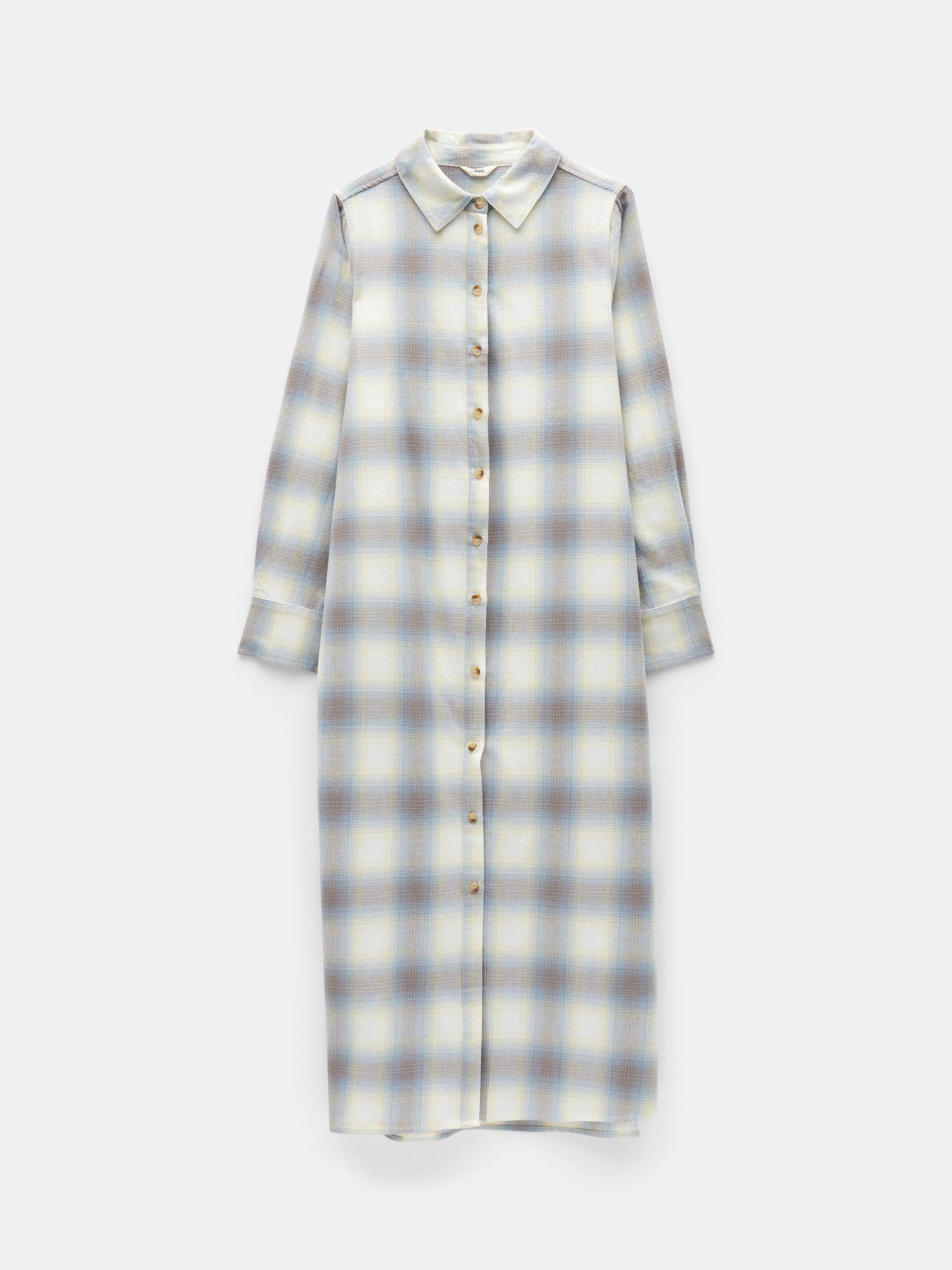 Product image 4 of 6, which shows HUSH Aida Check Midi Shirt Dress, Multi, 6