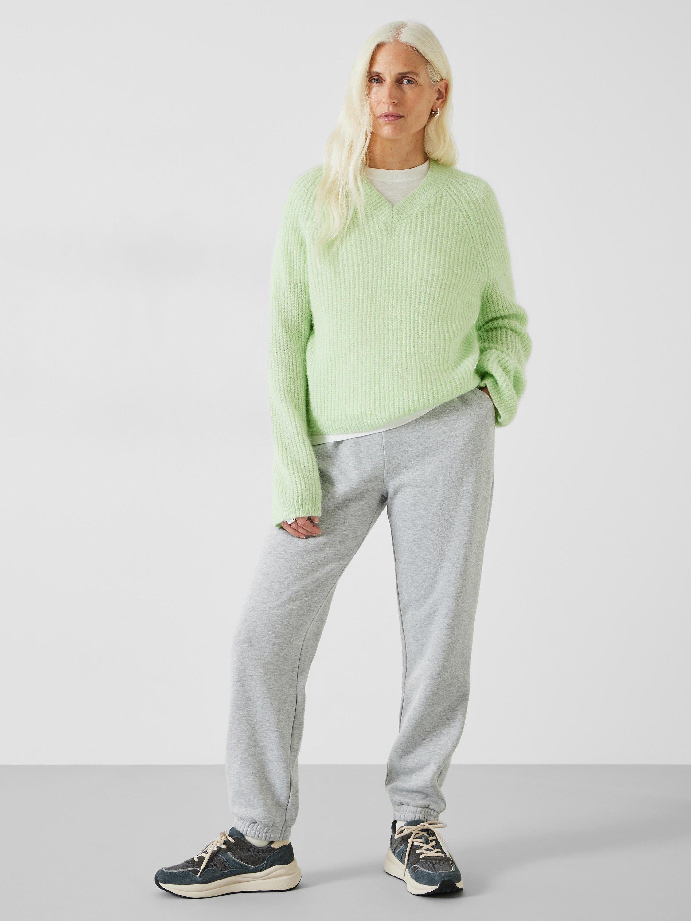 Product image 2 of 5, which shows HUSH Blayney Fluffy Wool Blend Knitted Jumper, Soft Green, XL