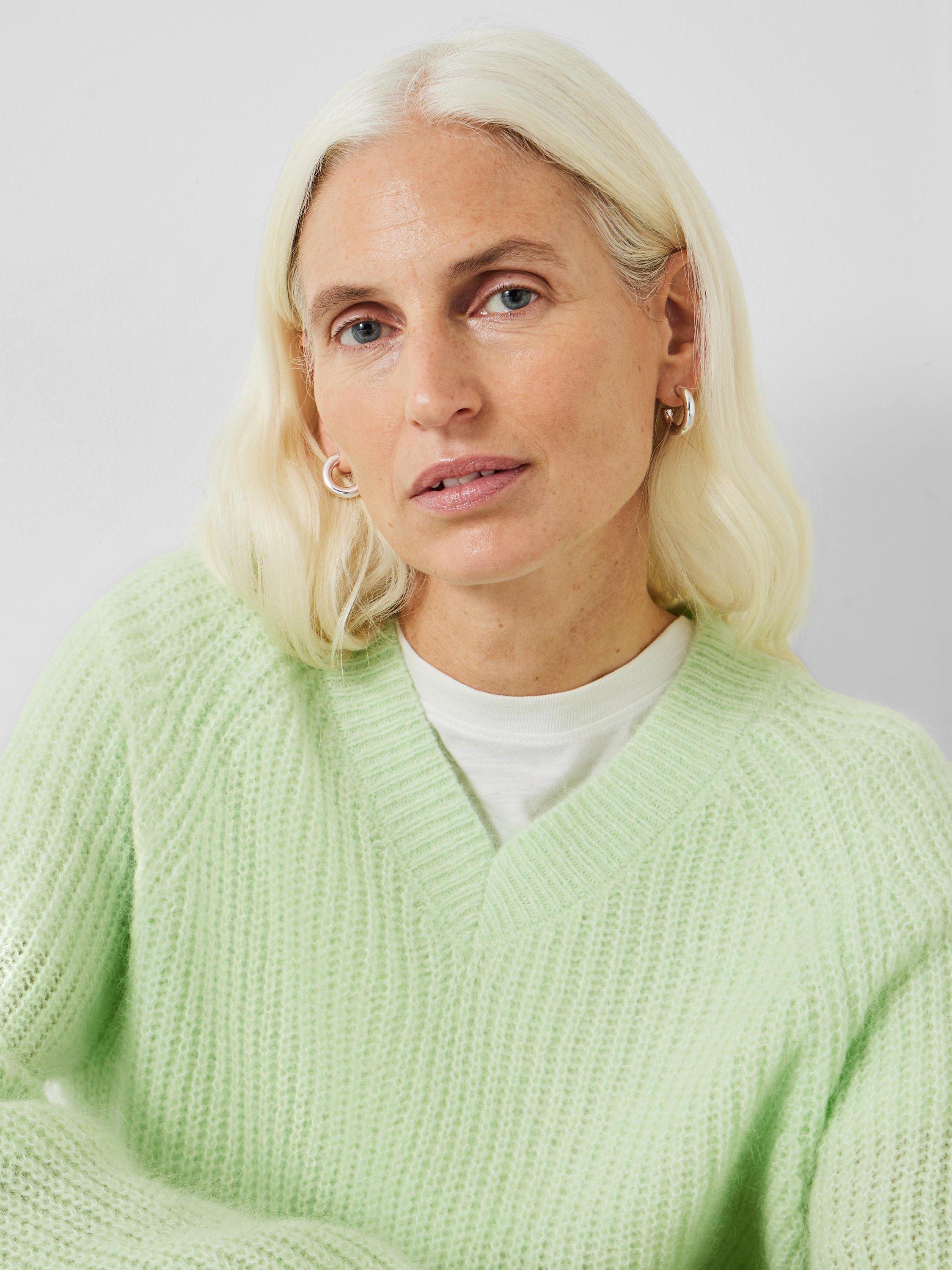 Product image 5 of 5, which shows HUSH Blayney Fluffy Wool Blend Knitted Jumper, Soft Green, XL