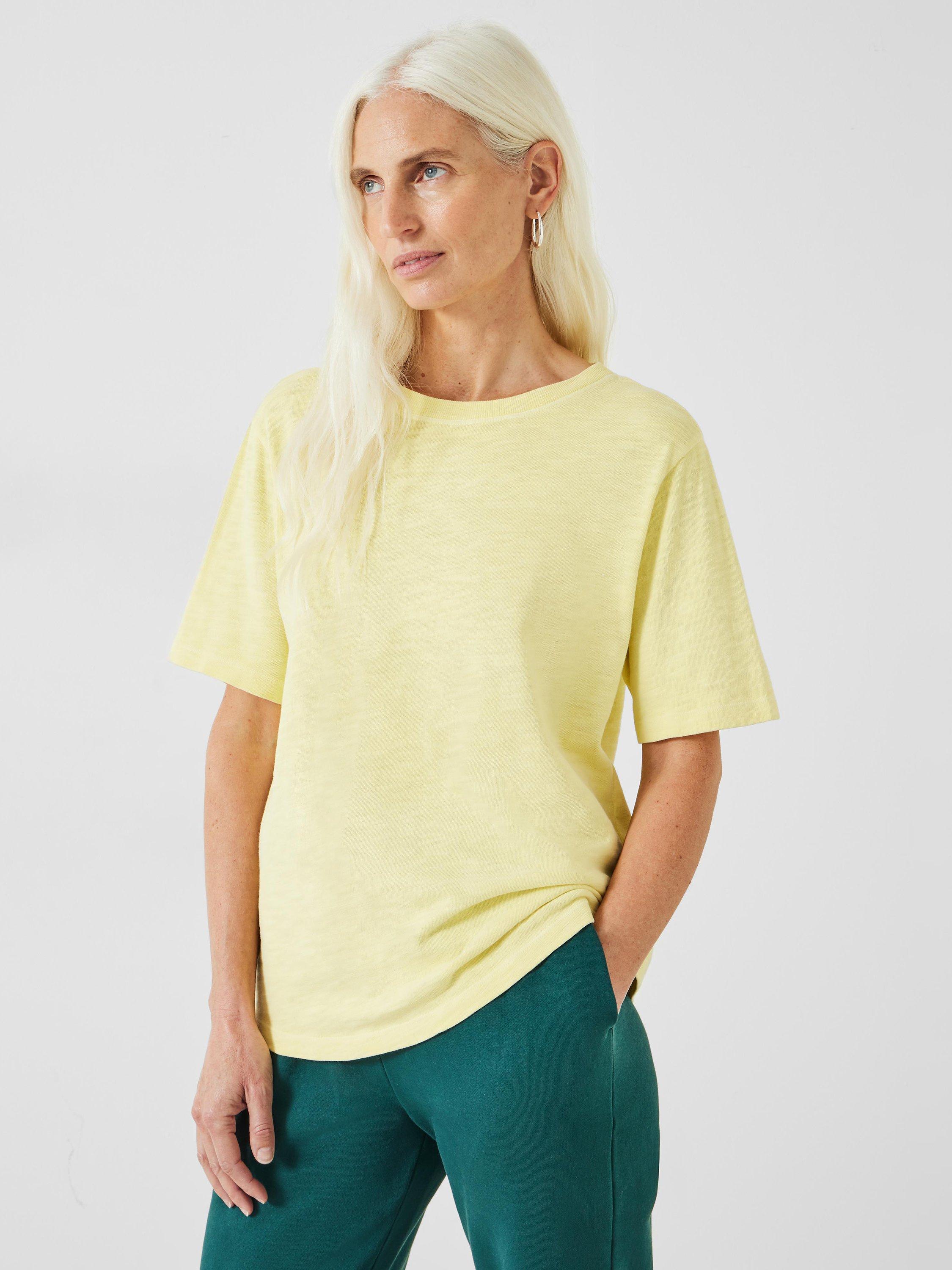 HUSH Reagan Brushed Cotton T-Shirt, Soft Yellow