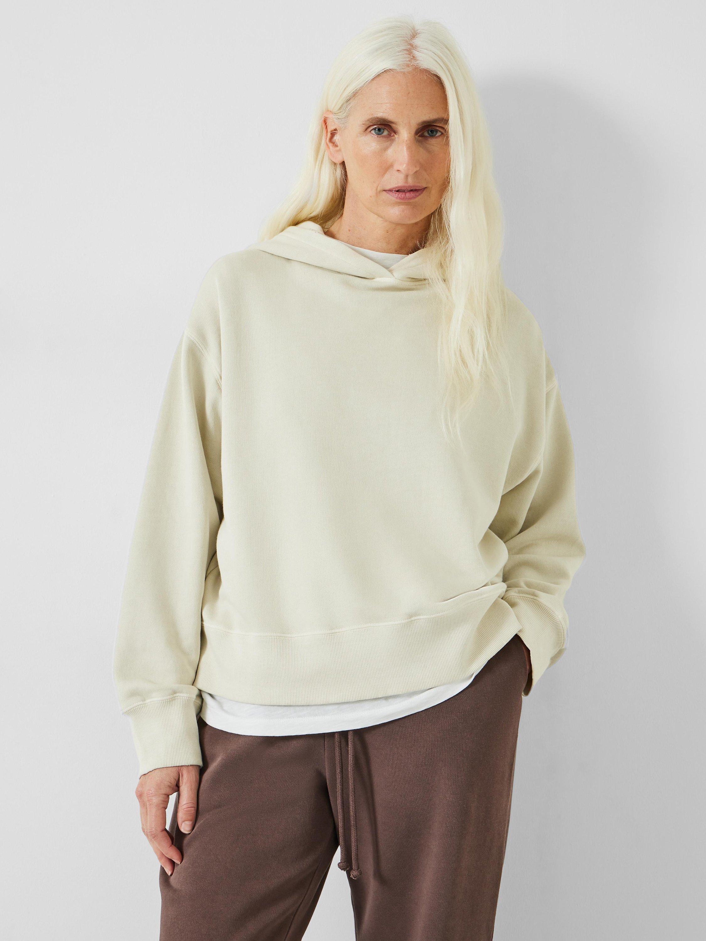HUSH Scottie Cotton Boxy Hoodie, Vapour Grey