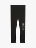 BOSS Kids' Glossy Logo Leggings, Black