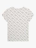 BOSS Kids' Monogram Print Logo Short Sleeve T-Shirt, White