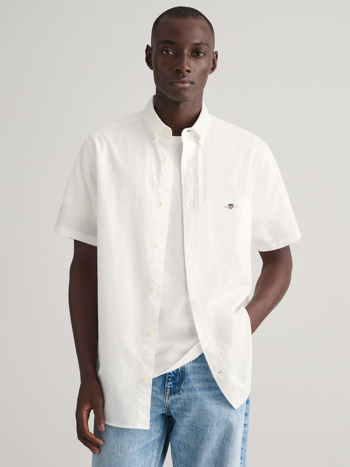 GANT Regular Fit Linen Blend Shirt, White