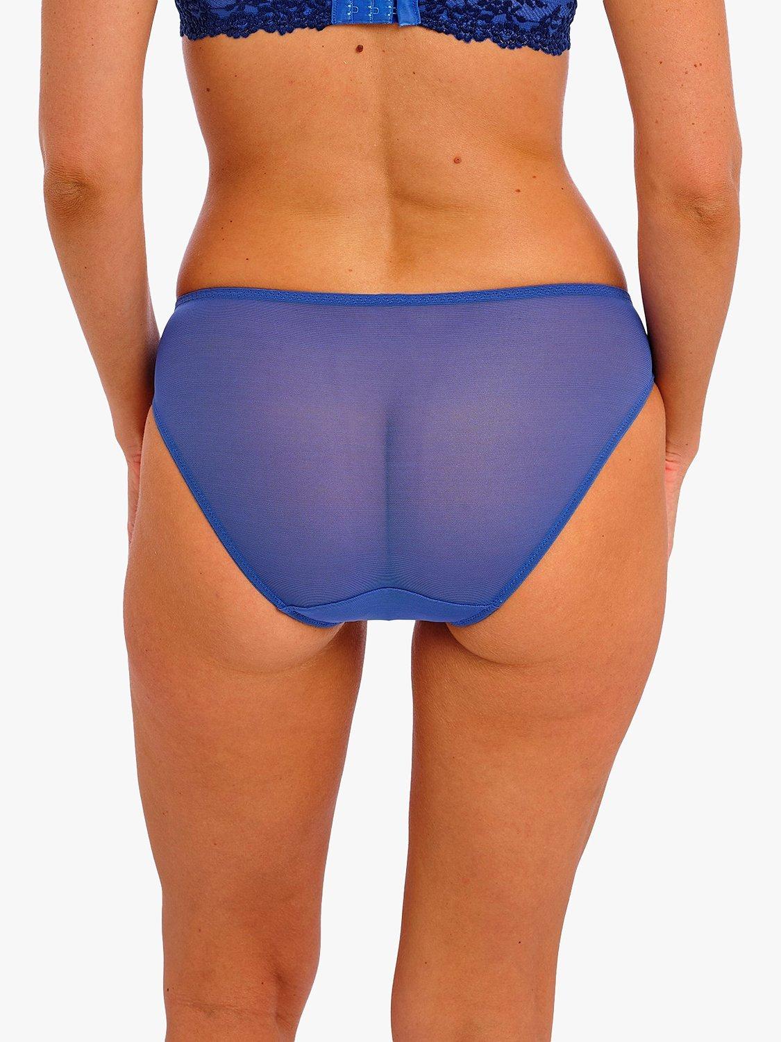 Product image 2 of 6, which shows Wacoal Embrace Lace Bikini Knickers, Blue, XL