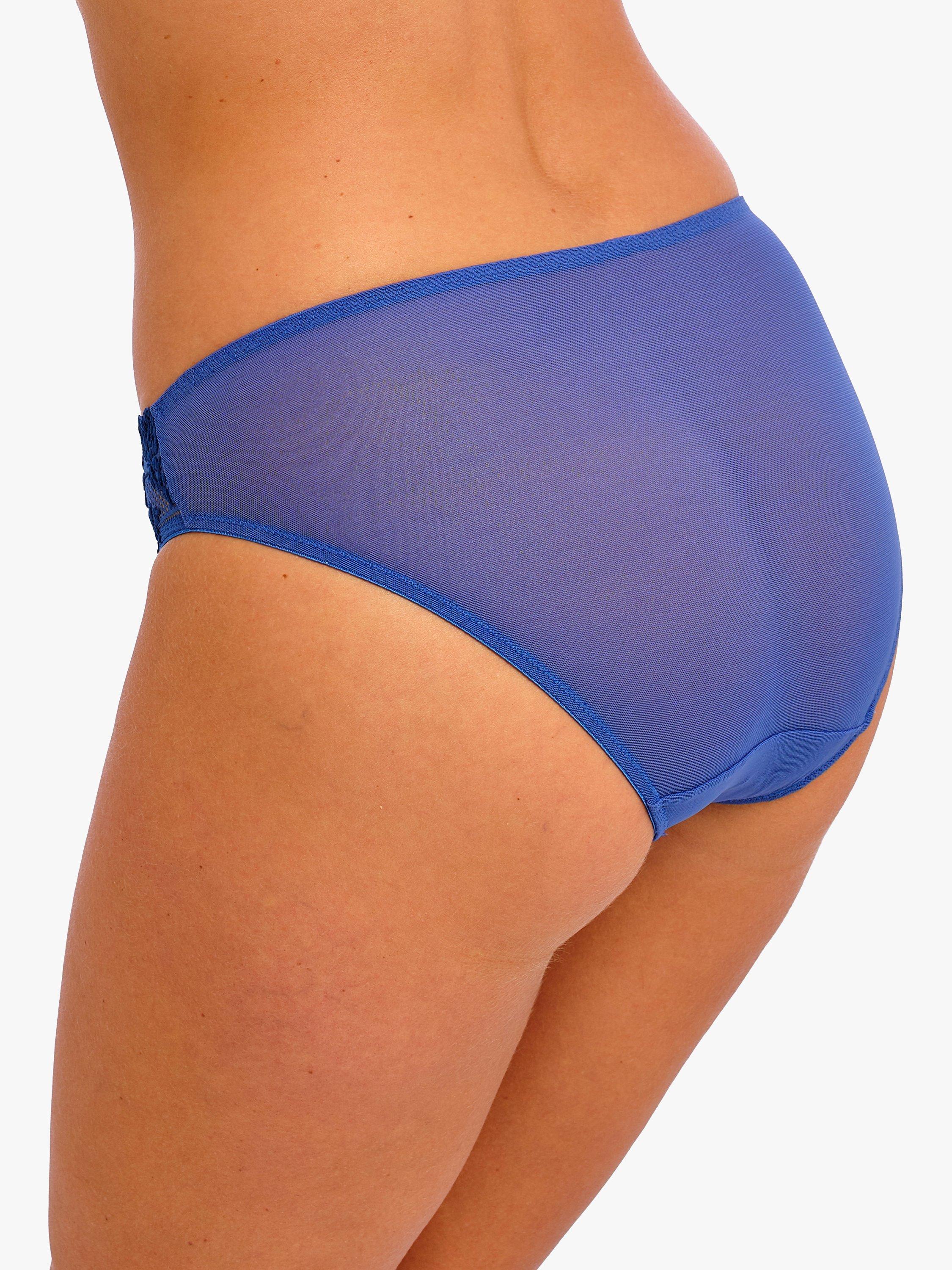 Product image 3 of 6, which shows Wacoal Embrace Lace Bikini Knickers, Blue, XL