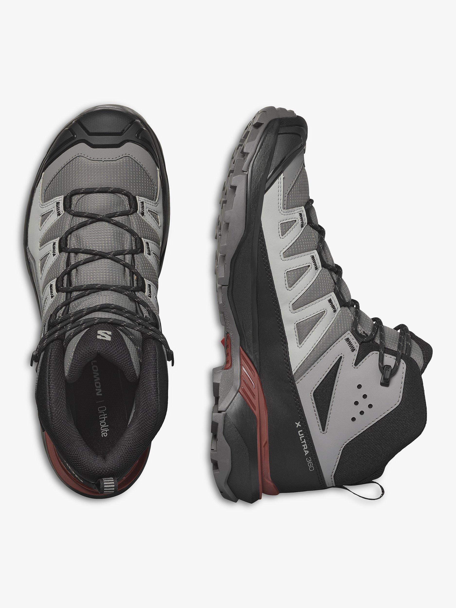 Salomon X Ultra 360 Mid Gore-Tex Men's Boots, Pewter/Black, 7.5