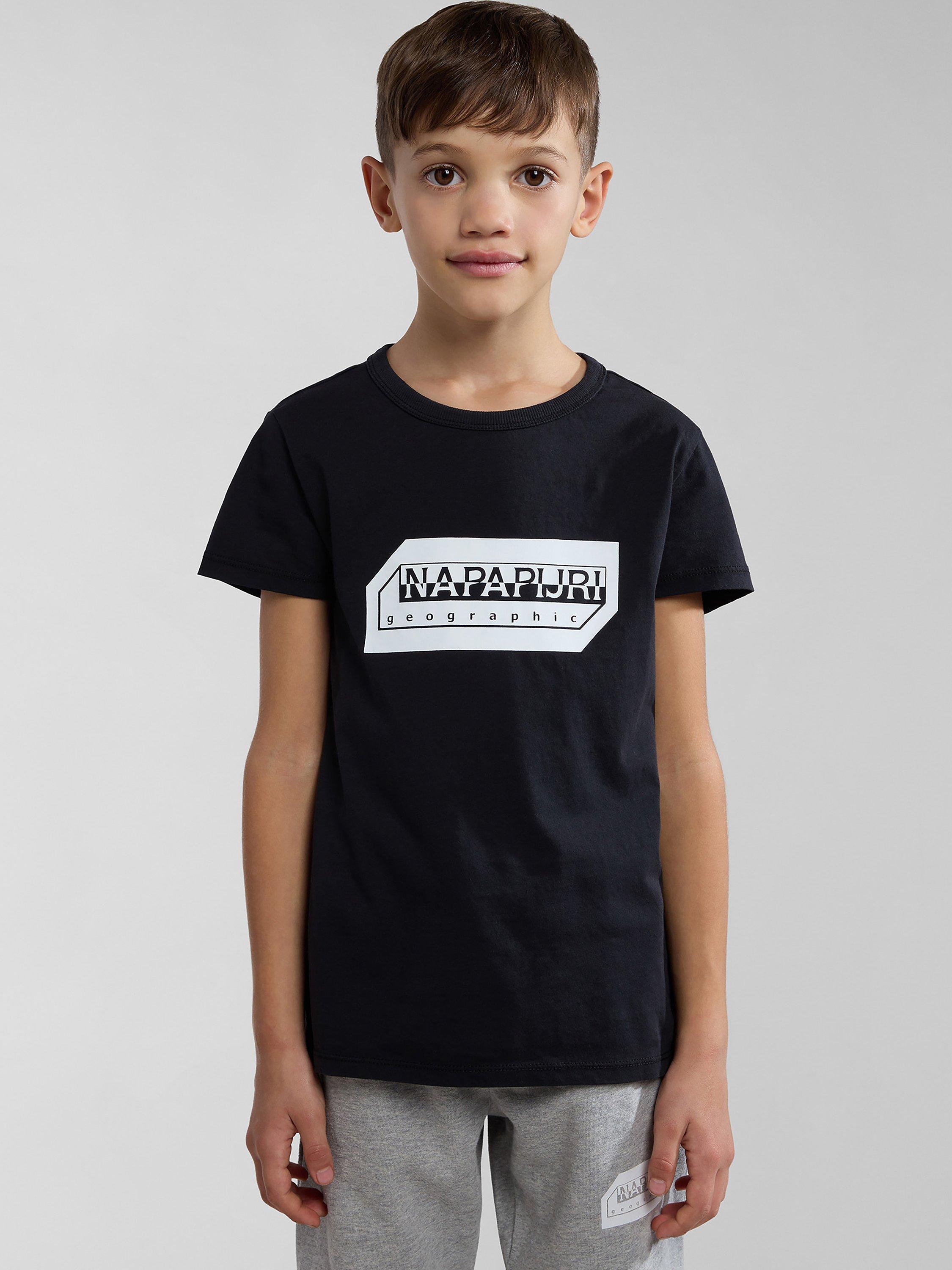 Napapijri Kids' Kitik Geographic Logo T-Shirt, Black