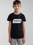 Napapijri Kids' Kitik Geographic Logo T-Shirt, Yellow