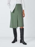 John Lewis Wool Blend Midi Skirt, Green