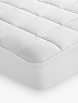 John Lewis Quilted Clusterfibre Mattress Protector, White