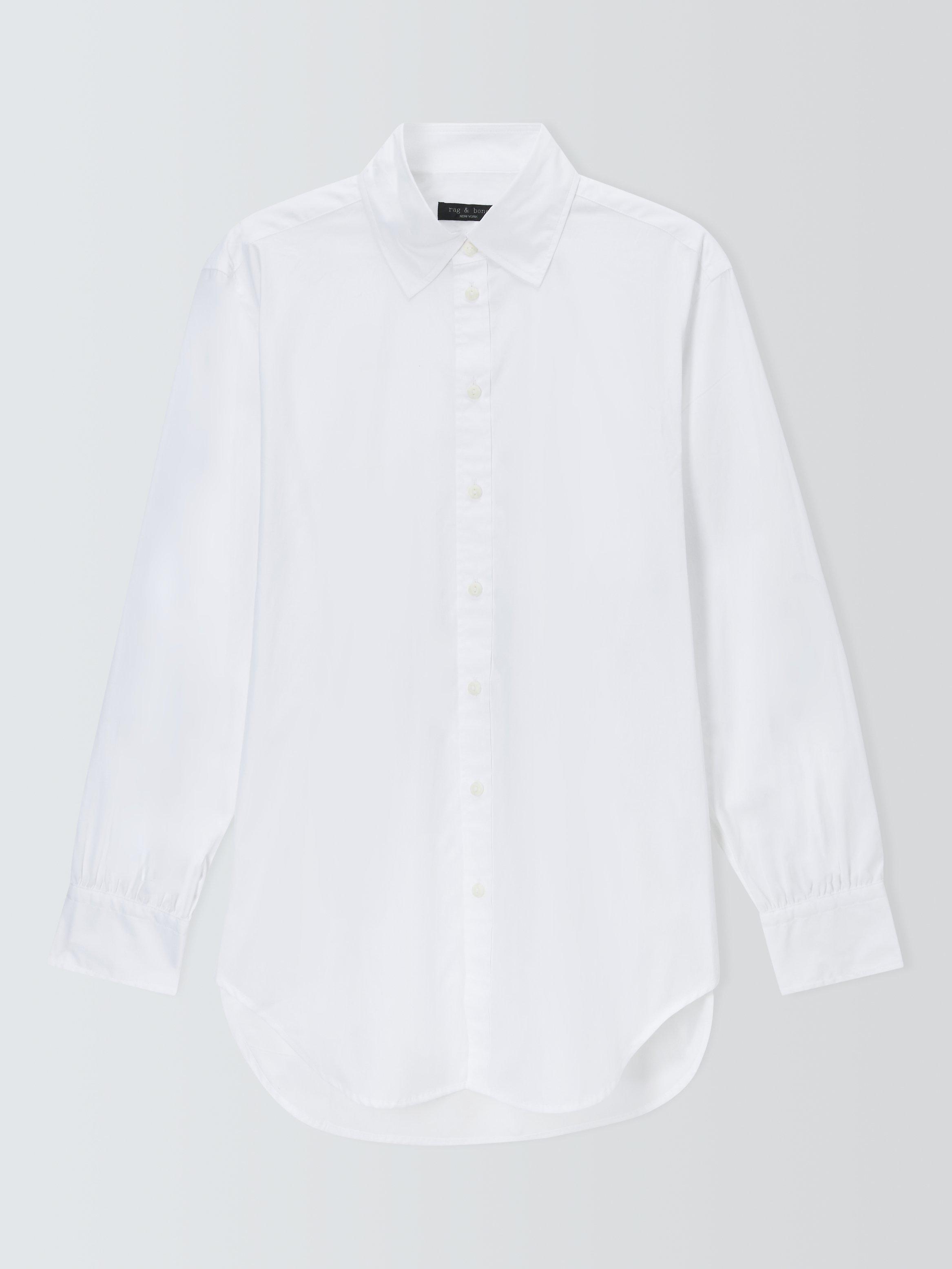 Product image 4 of 6, which shows rag & bone Ellison Poplin Shirt, White, S