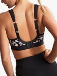 Panache Abstract Print Non Wired Sports Bra, Black/White