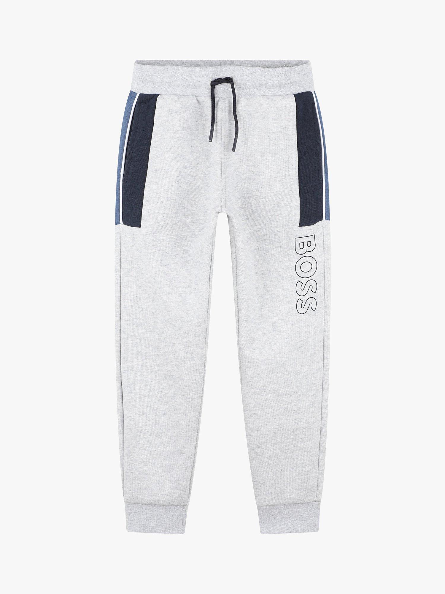 BOSS Kids Logo Fleece Drawstring Joggers Grey