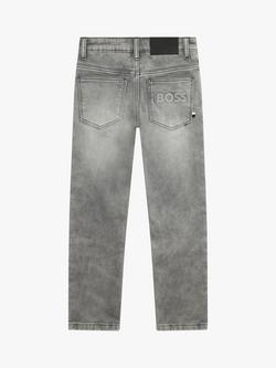 BOSS Kids' Regular Fit Denim Trousers, Grey - view 2, Grey