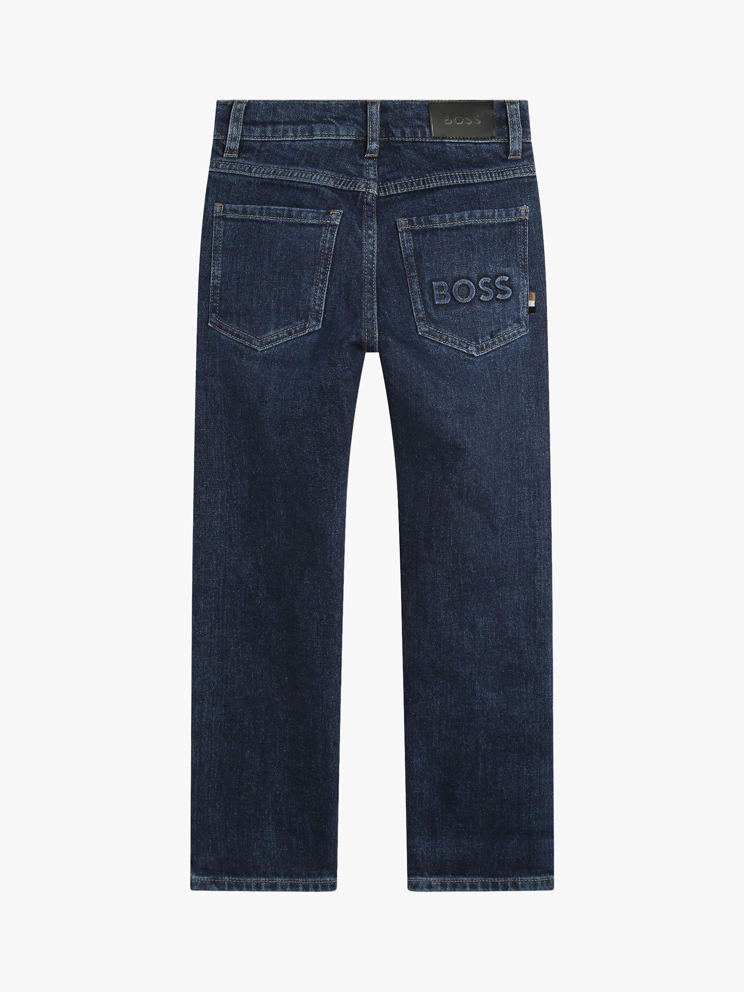 Product image 2 of 3, which shows BOSS Kids' Regular Fit Denim Trousers, Indigo, 5 years