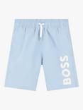 BOSS Kids' Surfer Swim Shorts, Pale Blue