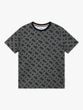 BOSS Kids' Slim Fit Monogram Print Logo Short Sleeve T-Shirt, Black