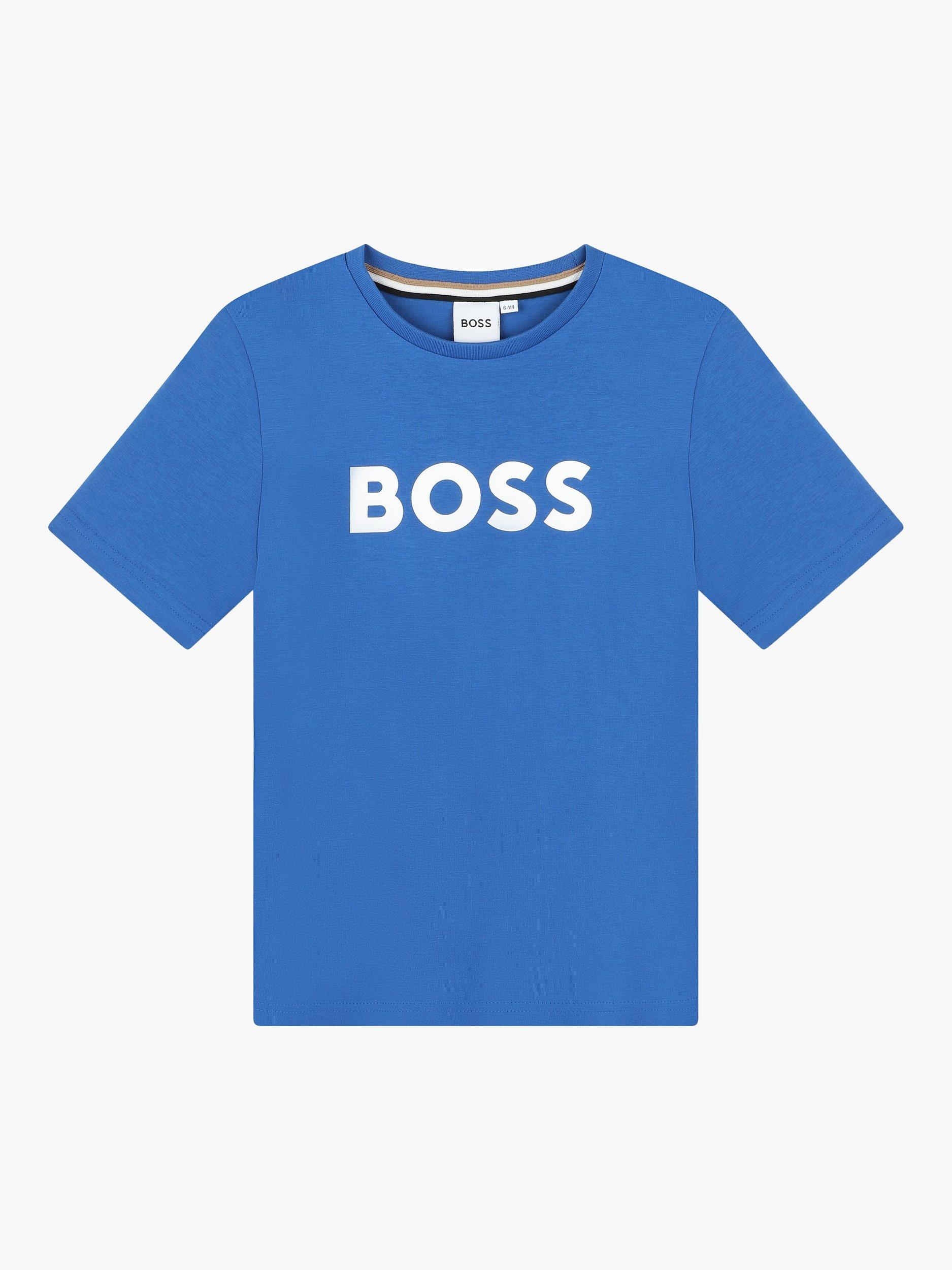 BOSS Kids' Logo Short Sleeve T-Shirt, Blue