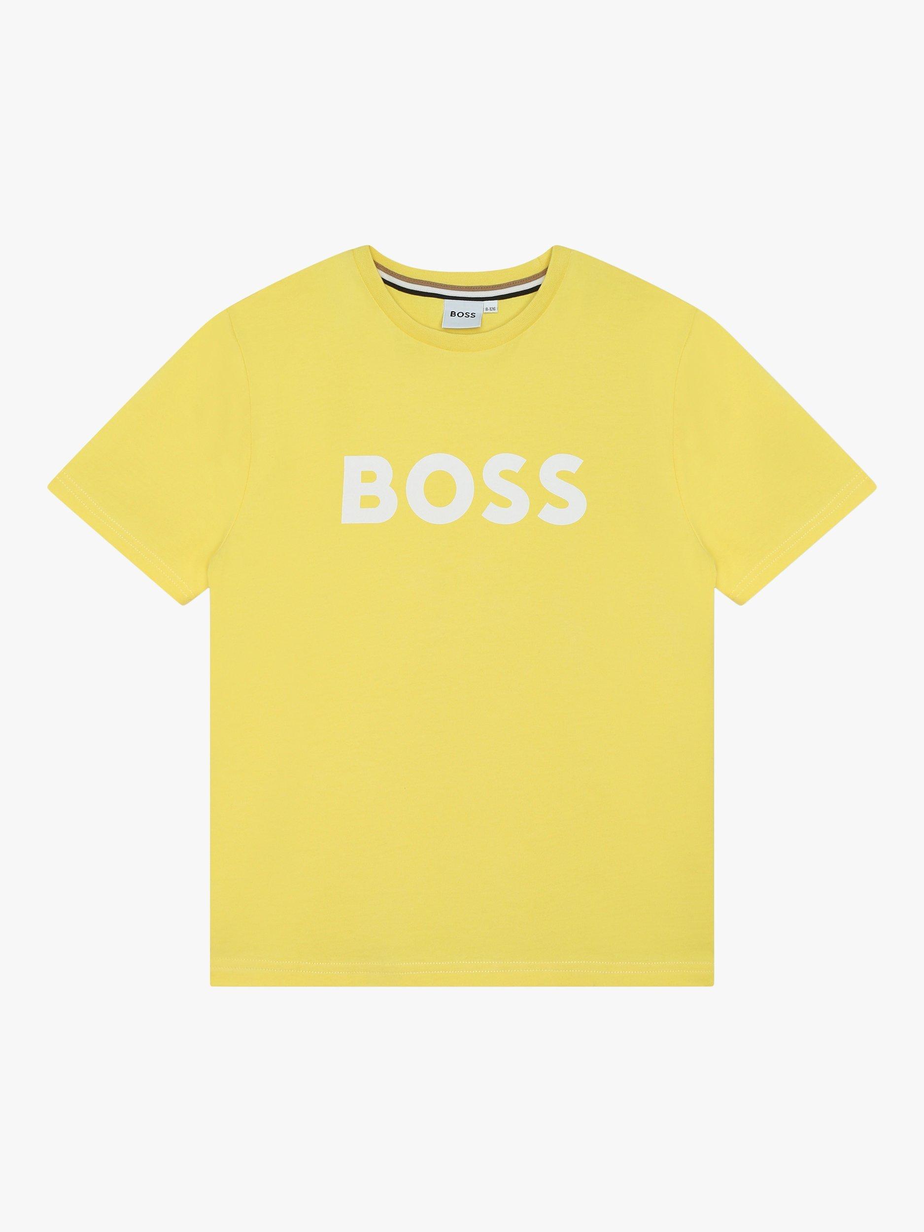 BOSS Kids' Logo Short Sleeve T-Shirt, Yellow