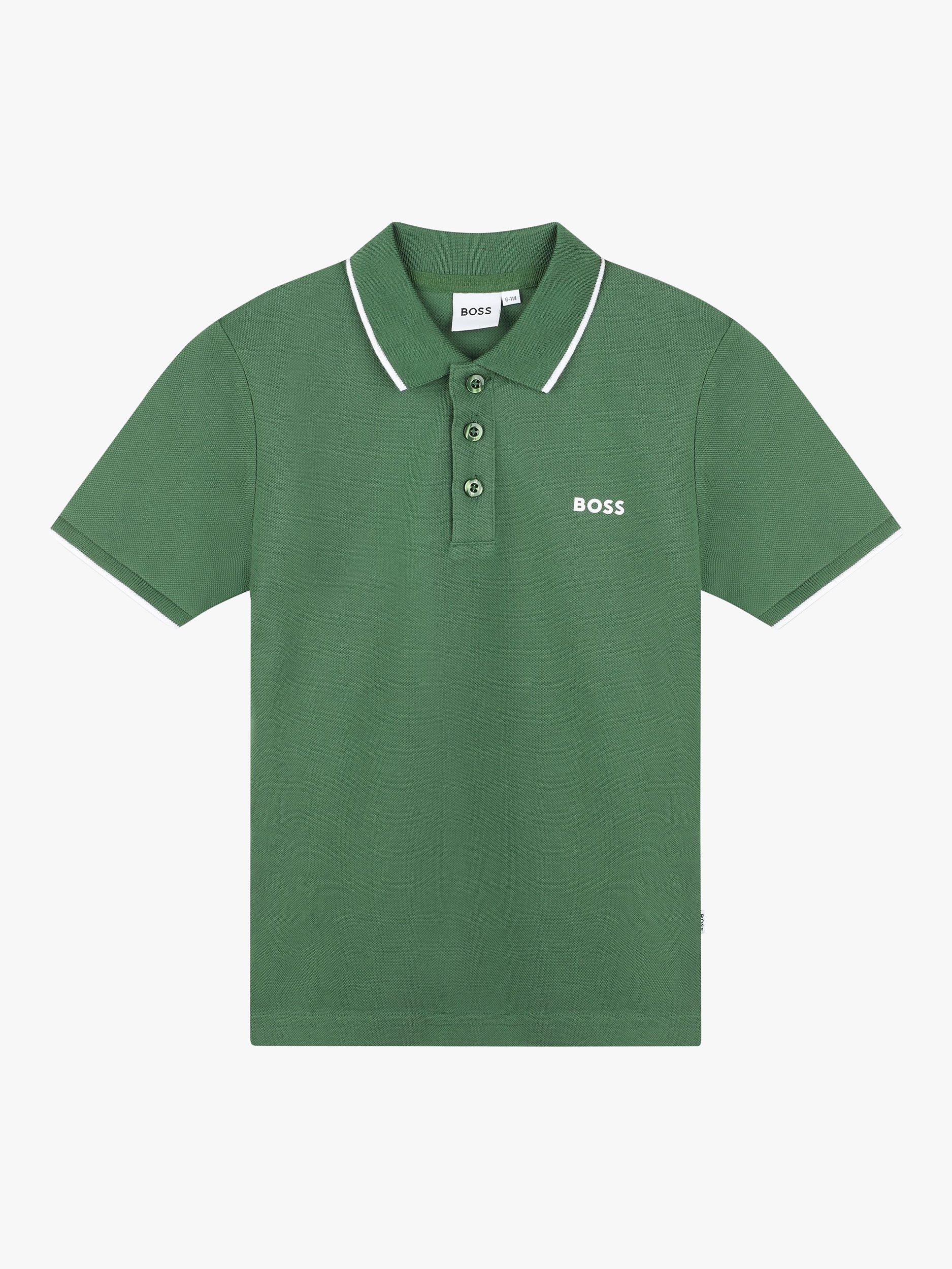 BOSS Kids' Short Sleeve Polo Shirt, Green
