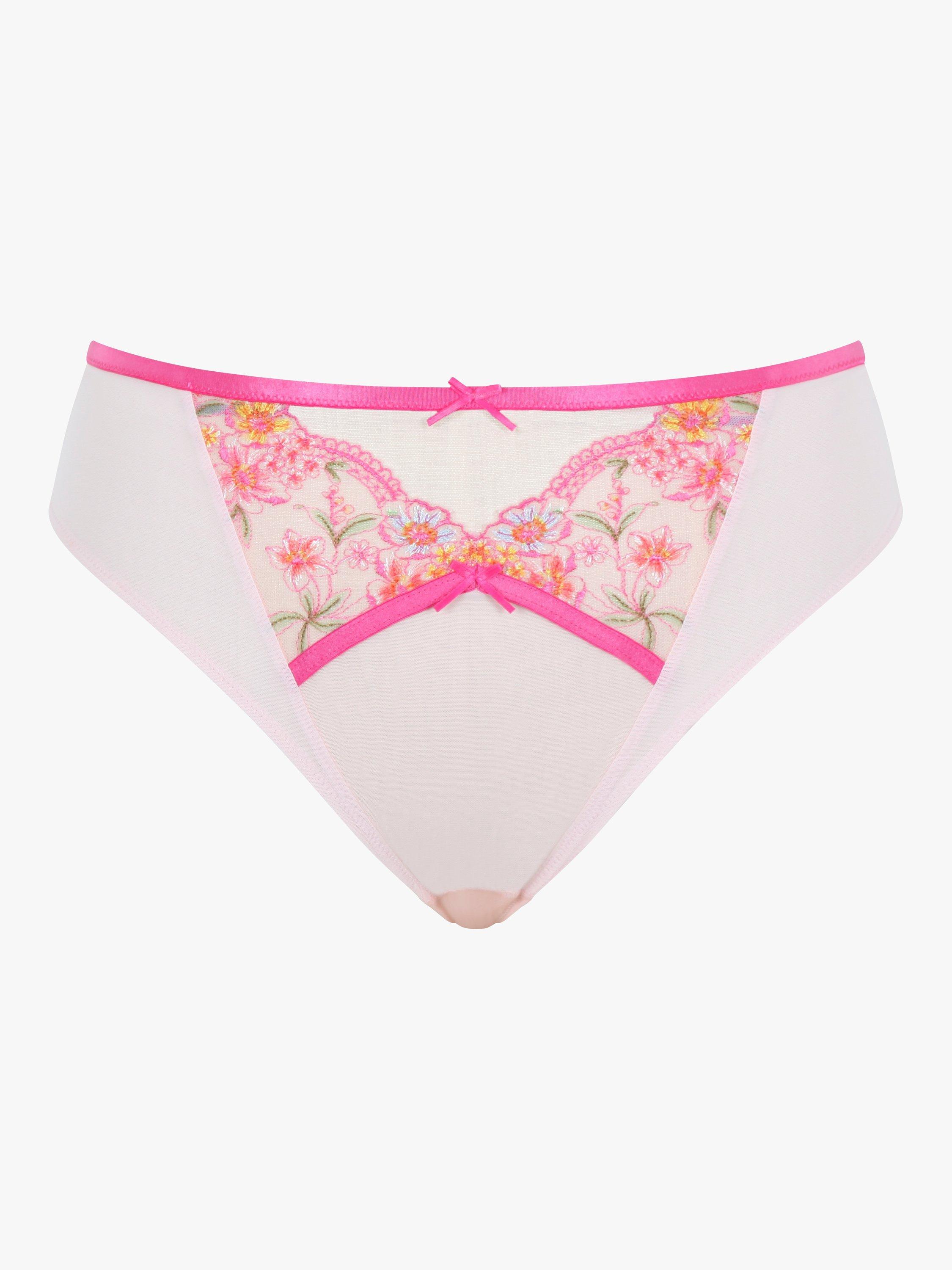 Product image 5 of 5, which shows Sculptresse Eden High Leg Brazilian Knickers, Pink/Multi, 22