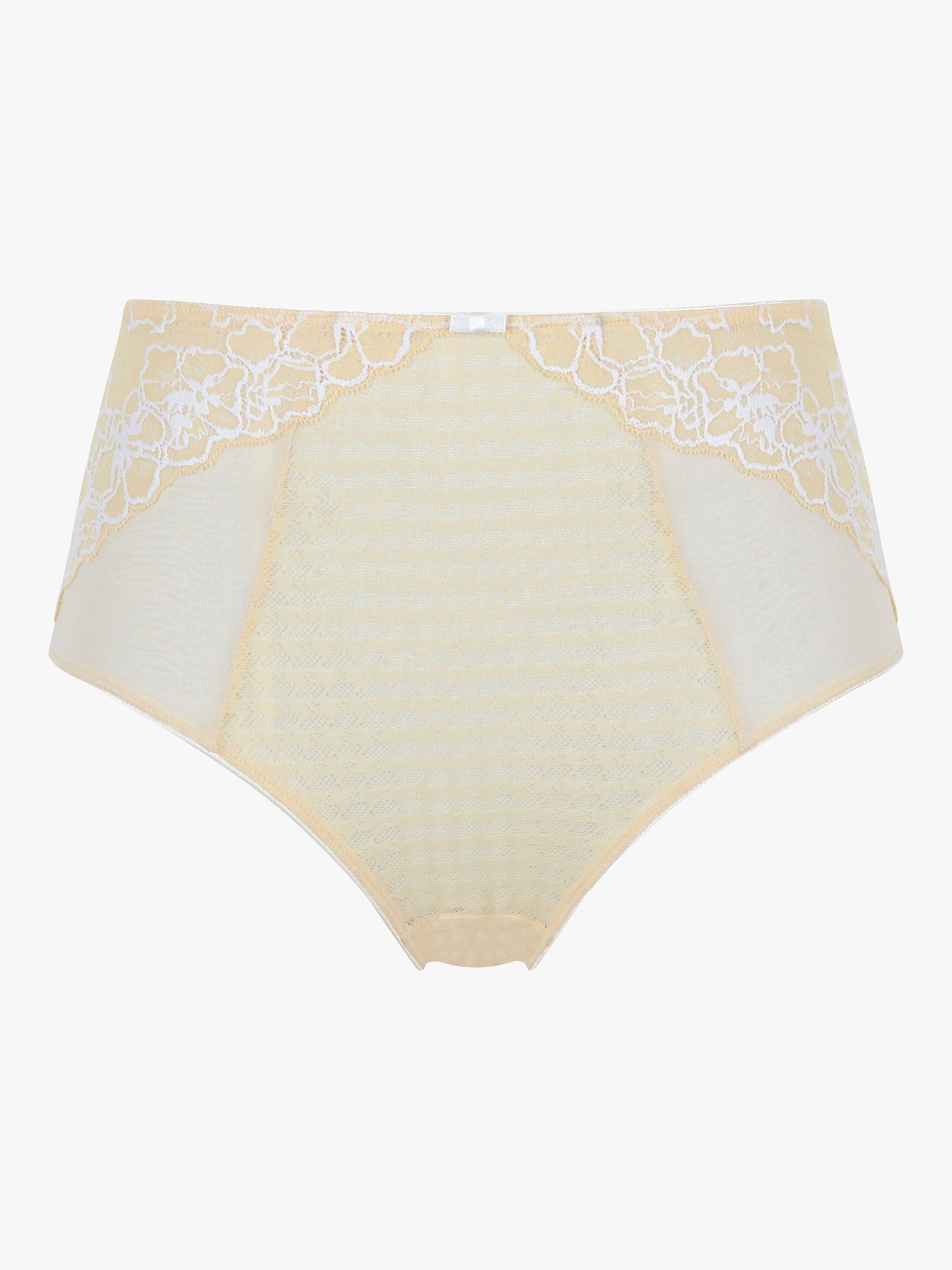 Product image 4 of 4, which shows Panache Envy Lace High Waist Knickers, Lemon/White, 16