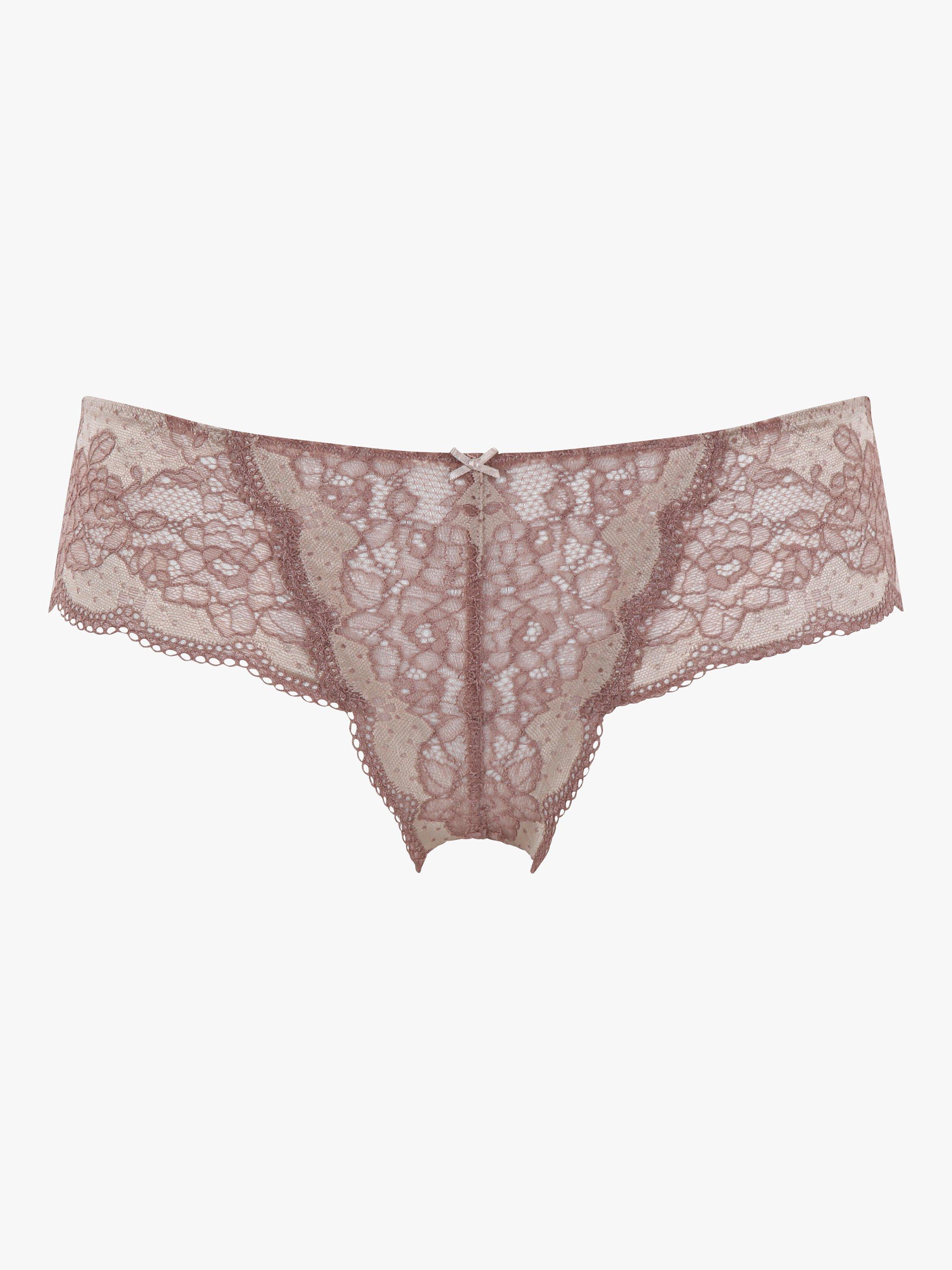 Product image 3 of 3, which shows Panache Clara Stretch Lace Panel Briefs, Champagne/Bronze, 10