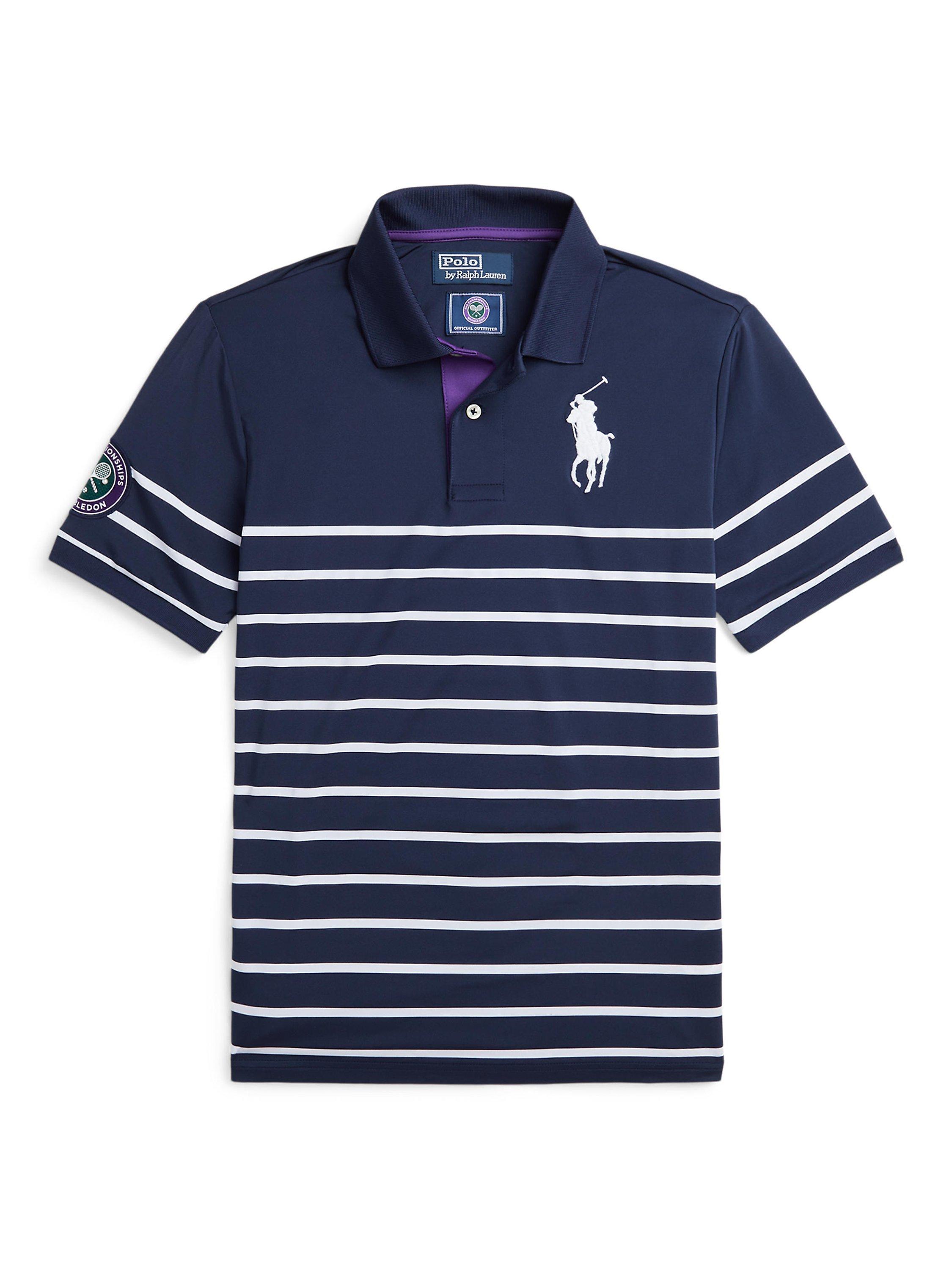Ralph Lauren Kids' Wimbledon Ball Kid Polo Shirt, Blue/Multi