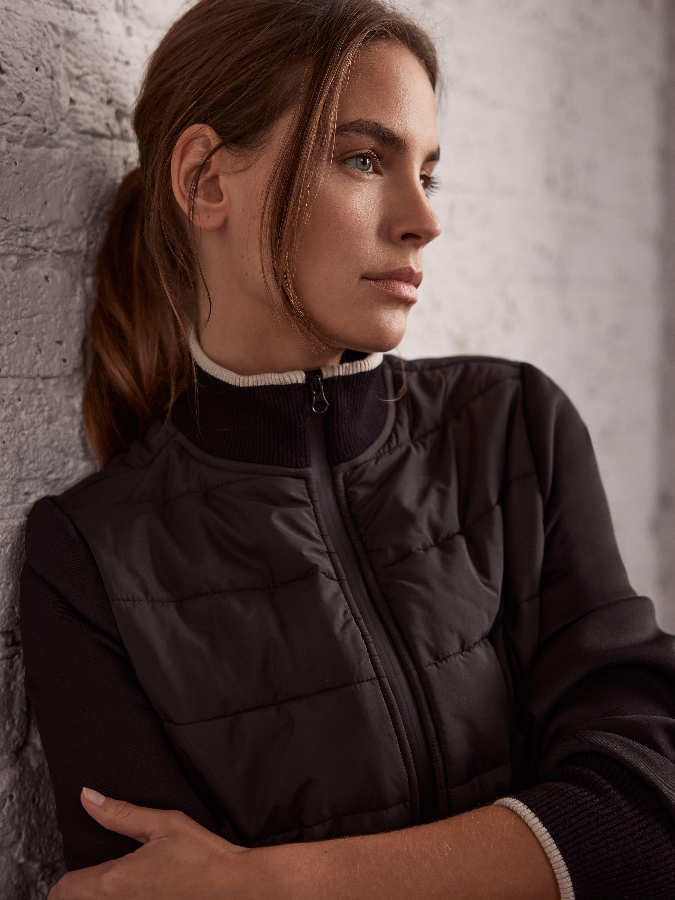Mint Velvet Black Padded Zip-Through Jacket, Black