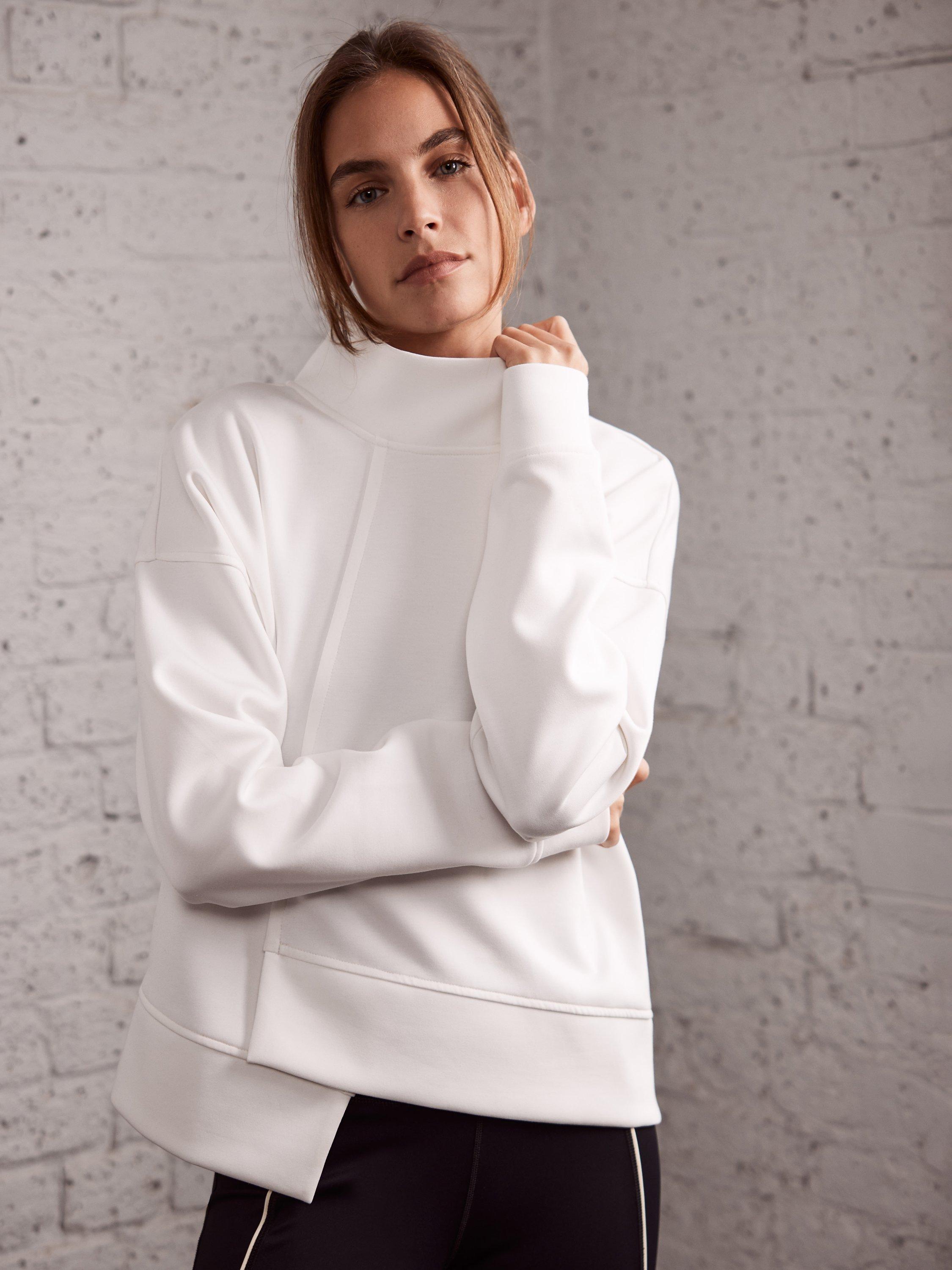 Mint Velvet Asymmetric Hem Sweatshirt, Ivory