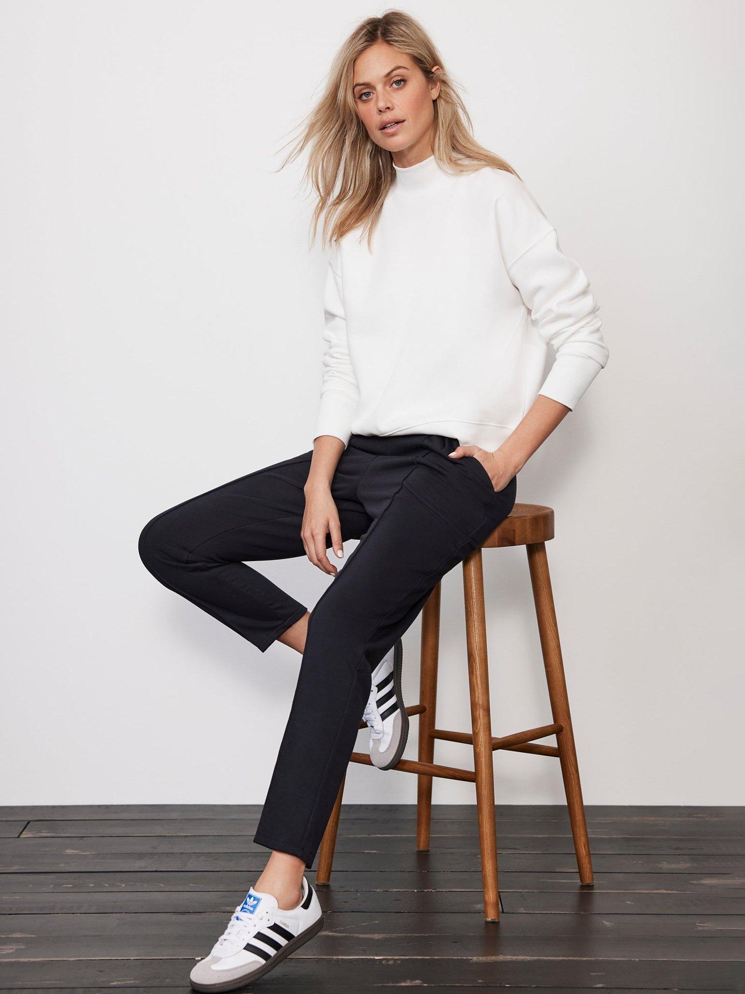 Mint Velvet Jersey Tapered Trousers, Black