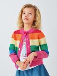 Olivia Rubin Dee Rainbow Classic Crew Neck Button Down Cardigan, Multi