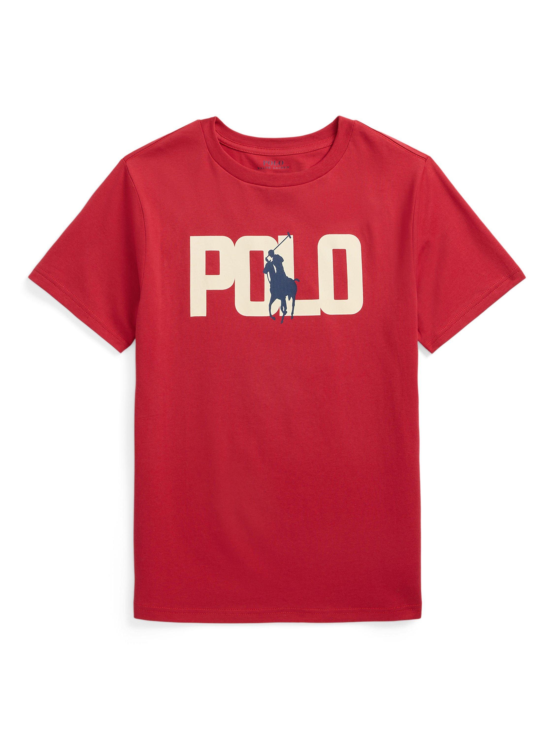 Ralph Lauren Kids' Sunrise Polo Logo Colour Changing T-Shirt, Red/Multi