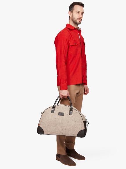 Simon Carter Folkestone Tweed Bag, Beige/Brown - view 2, Beige/Brown