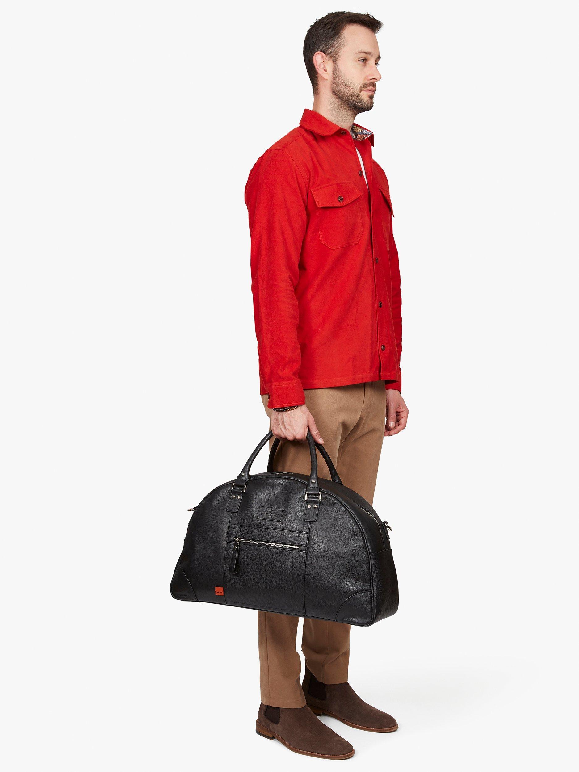 Product image 2 of 5, which shows Simon Carter Folkestone Leather Bag, Black