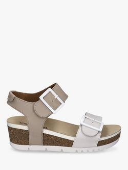 Josef Seibel Quinn 02 Leather Wedge Sandals, Brown/White