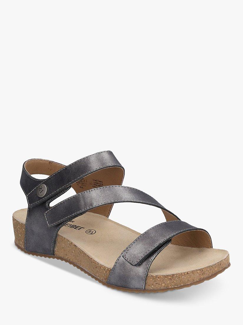 Product image 3 of 5, which shows Josef Seibel Tonga 25 Leather Triple Strap Sandals, Anthracite, 3