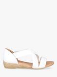 Josef Seibel Grace Leather Cross Strap Wedge Sandals, White