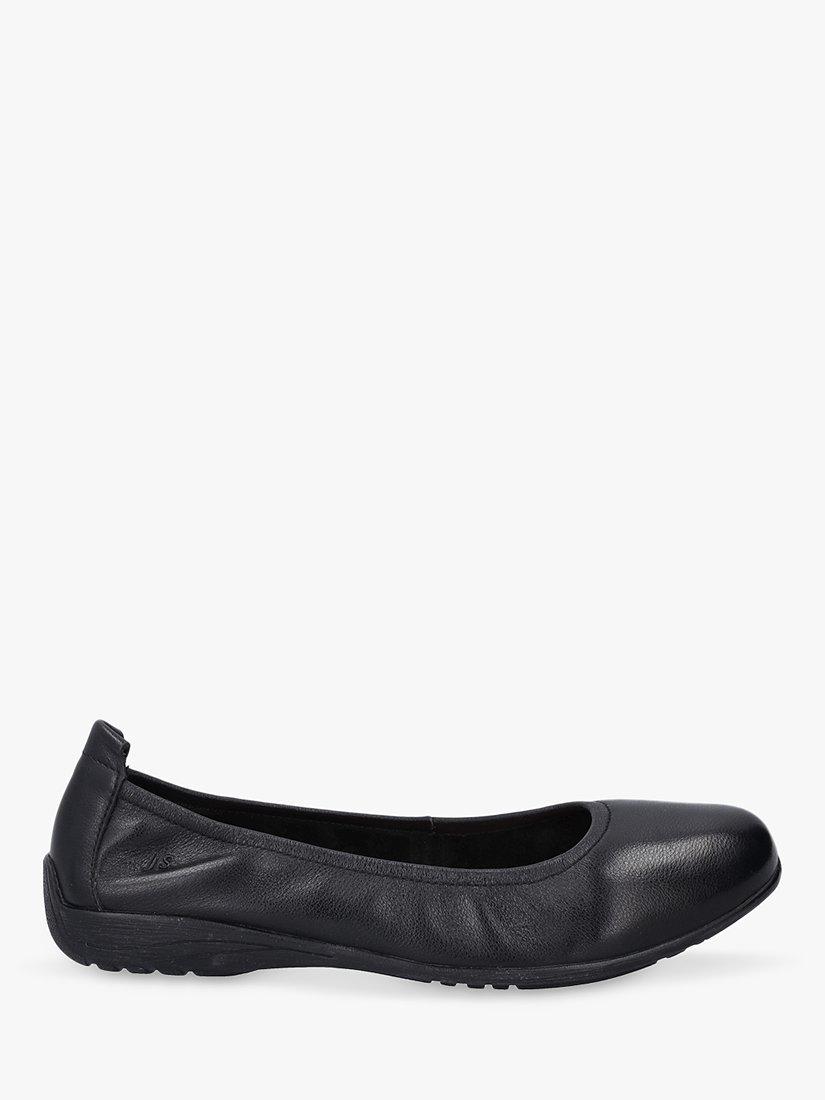 Product image 1 of 5, which shows Josef Seibel Fenja 01 Leather Ballet Pumps, Black, 6.5