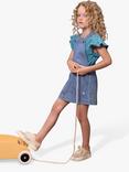 Petit Bateau Kids' Denim Pinafore Dress, Clair