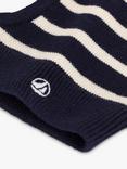 Petit Bateau Kids' Stripe Balaclava, Smoke/Avalanche