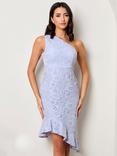 Chi Chi London One Shoulder Lace Dress, Blue