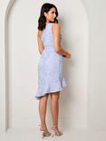 Chi Chi London One Shoulder Lace Dress, Blue