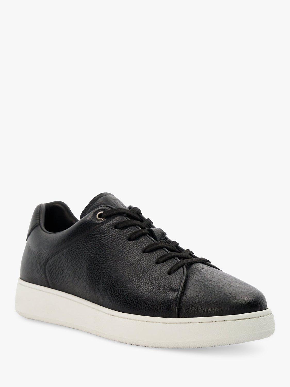 Dune Theons Leather Lightweight Trainers, Black, 6