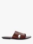 Dune London Initially Leather Flat Sandals, Tan-leather