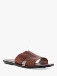 Dune London Initially Leather Flat Sandals, Tan-leather