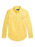 Ralph Lauren Kids' Linen Signature Logo Sport Shirt, Light Yellow